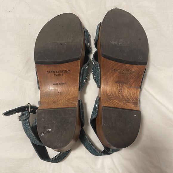 Saint Laurent Denim Studded Sandals (authentic) - Picture 5 of 7